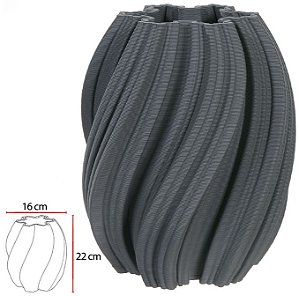 Vaso Decorativo Ceramica 3D Chumbo 22cm