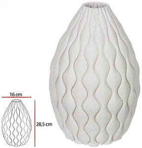 Vaso Decorativo Ceramica Branco 28,5cm