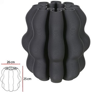 Vaso Decorativo Ceramica 3D Chumbo 25cm