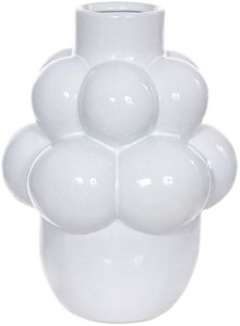 Vaso Decorativo Ceramica Branco 27cm