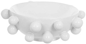 Vaso Decorativo Centro De Mesa Ceramica Branco 11cm