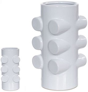 Vaso Decorativo Ceramica Branco 28cm