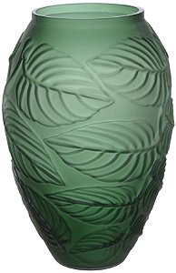 Vaso Decorativo Vidro Verde Fosco 33cm