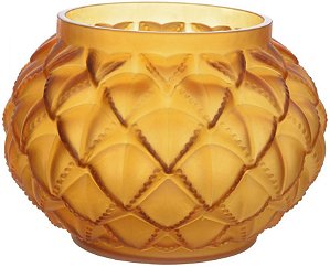 Vaso Decorativo Vidro Ambar Fosco 20cm
