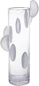 Vaso Decorativo Vidro Transparente Fosco 46cm