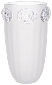 Vaso Decorativo Vidro Transparente Fosco 36cm