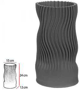 Vaso Decorativo Ceramica 3D Chumbo 24cm