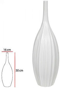 Vaso Decorativo Ceramica Branco 50cm