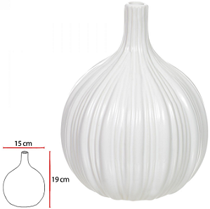 Vaso Decorativo Ceramica Branco 19cm