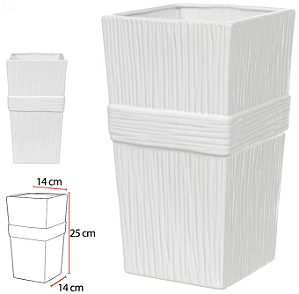 Vaso Decorativo Ceramica Branco 25cm