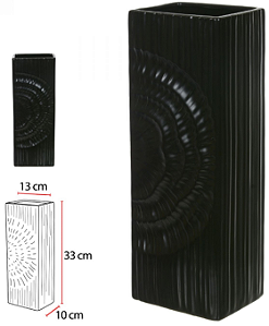 Vaso Decorativo Ceramica Preto 33cm