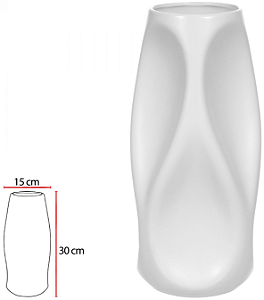Vaso Decorativo Ceramica Branco 30cm
