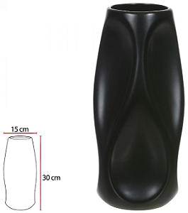 Vaso Decorativo Ceramica Preto 30cm