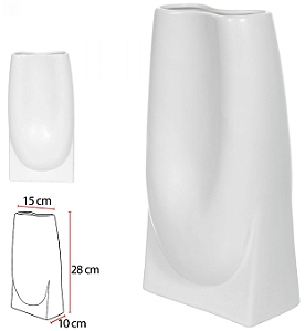 Vaso Decorativo Ceramica Branco 28cm