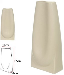 Vaso Decorativo Ceramica Bege 37cm