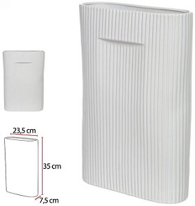 Vaso Decorativo Ceramica Branco 35cm