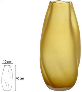 Vaso Decorativo Vidro Ambar 40cm