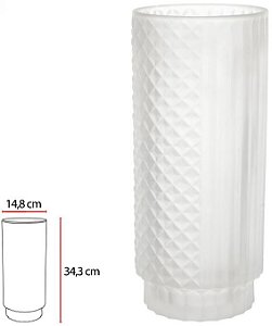 Vaso Decorativo Vidro Transparente Fosco 34,3cm