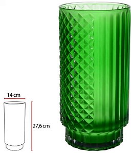 Vaso Decorativo Vidro Verde Fosco 27,6cm