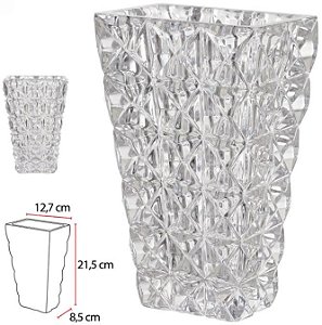 Vaso Decorativo Vidro Cristal Transparente 21,5cm