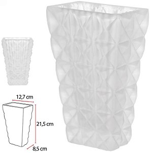 Vaso Decorativo Vidro Cristal Transparente Fosco 21,5cm