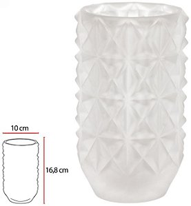 Vaso Decorativo Vidro Cristal Transparente Fosco 16,8cm