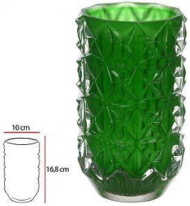 Vaso Decorativo Vidro Cristal Verde 16,8cm