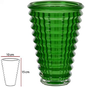 Vaso Decorativo Vidro Cristal Verde 15cm