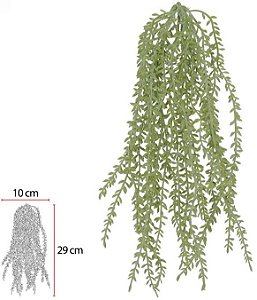 Planta Artificial Folhagem Sedum Pendurar X7 Verde 44cm