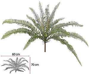 Folhagem Artificial Samambaia X16 Verde 65cm