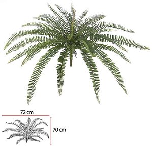 Planta Artificial Folhagem Samambaia C/Print X31 Verde 69cm