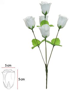 Buque Rosa Botao X5 Branco 35cm