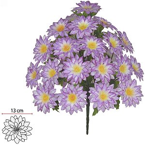 Buque Dalia Cetim X36 Branco Lavanda 63cm