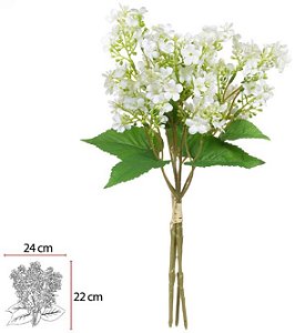 Buque Flor Do Campo Misto Ramalhete C/Fita X4 Branco 32cm