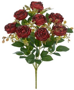 Buque Rosa Cabbage X9 Vermelho 39cm