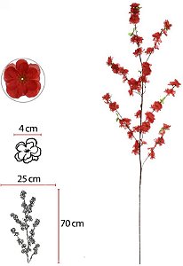 Haste Flor Cerejeira X65 Vermelho 1,17cm