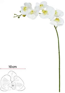 Haste Orquidea Phalaenopsis Real Toque X6 Branco Verde 82cm