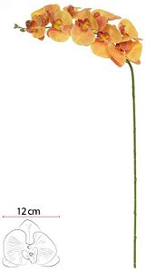 Haste Orquidea Phalaenopsis Real Toque X9 Laranja 96cm