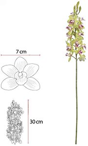 Haste Orquidea Dendrobium C/Coat Real Toque X20 Verde 82cm