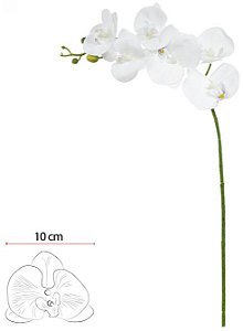 Haste Orquidea Phalaenopsis Real Toque X6 Branco Puro 82cm