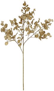 Planta Artificial Folhagem Galho Eucalipto X144 Verde Oliva 77cm