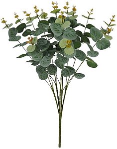 Planta Artificial Folhagem Eucalipto X72 Verde Outono 50cm