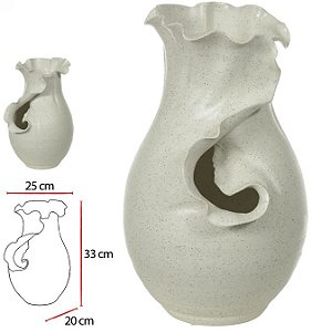 Vaso Decorativo Ceramica Branco 33cm