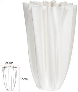 Vaso Decorativo Ceramica Off White 37cm