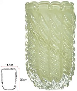 Vaso Decorativo Vidro Tipo Murano Verde Fosco 25cm