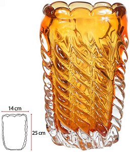 Vaso Decorativo Vidro Tipo Murano Ambar 25cm