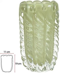 Vaso Decorativo Vidro Tipo Murano Verde Fosco 19cm