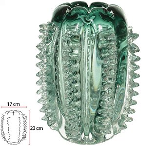 Vaso Decorativo Vidro Tipo Murano Verde 23cm