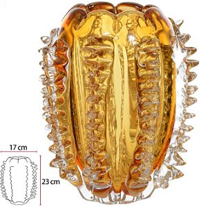 Vaso Decorativo Vidro Tipo Murano Ambar 23cm