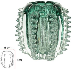 Vaso Decorativo Vidro Tipo Murano Verde 17cm